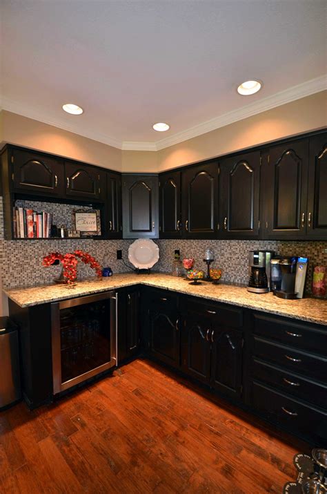 kitchen with dark cabinets